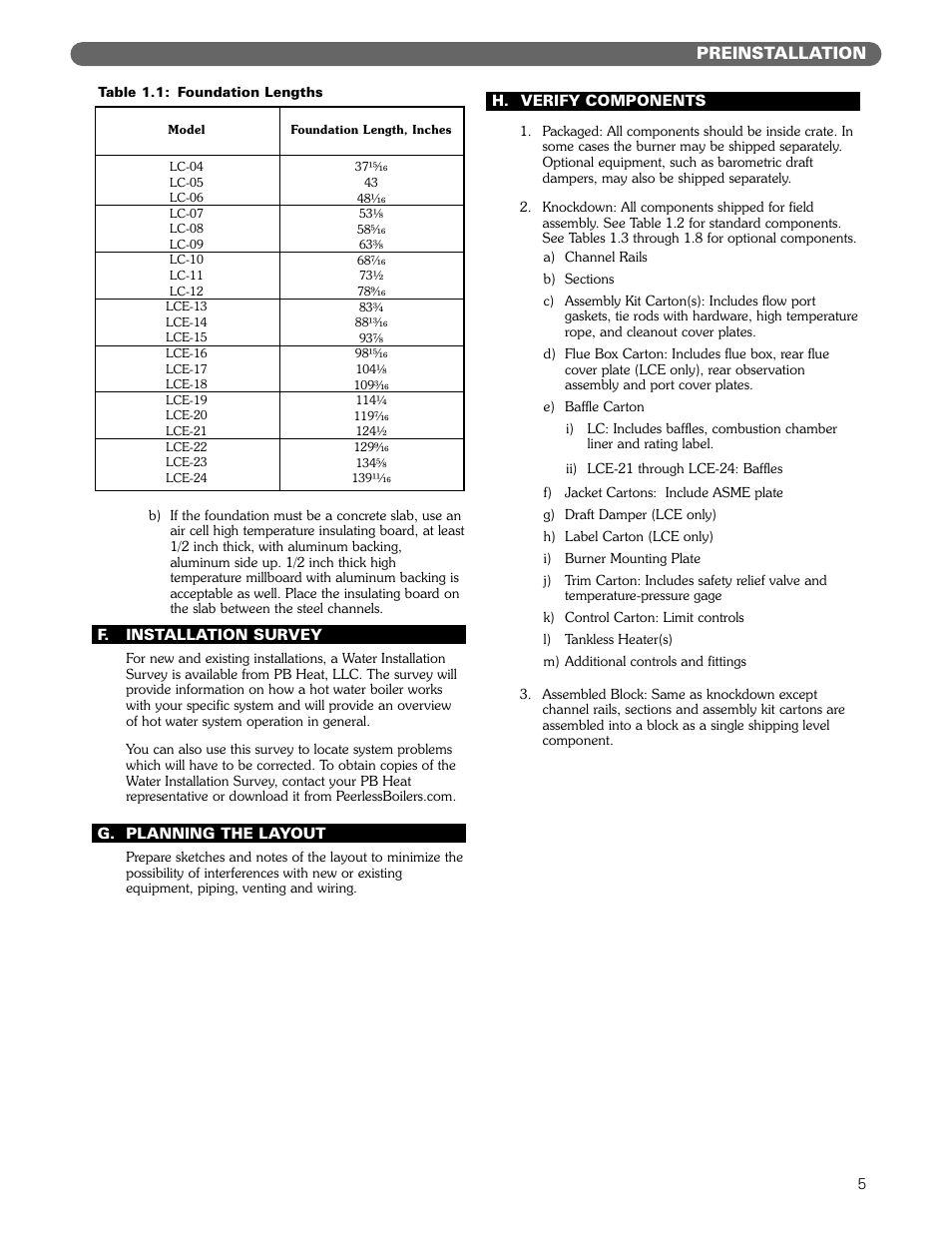 Preinstallation | PB Heat Gas/Oil Boilers User Manual | Page 7 / 55