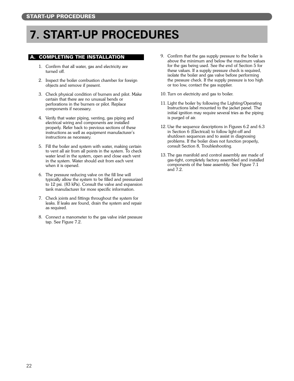 Start-up procedures | PB Heat DE User Manual | Page 24 / 43