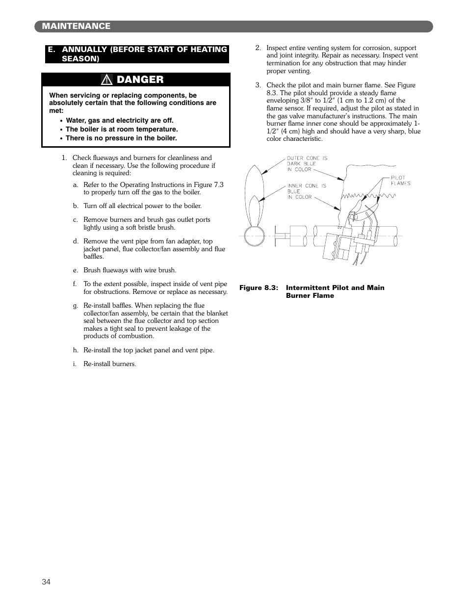 Danger, Maintenance | PB Heat DE User Manual | Page 36 / 43