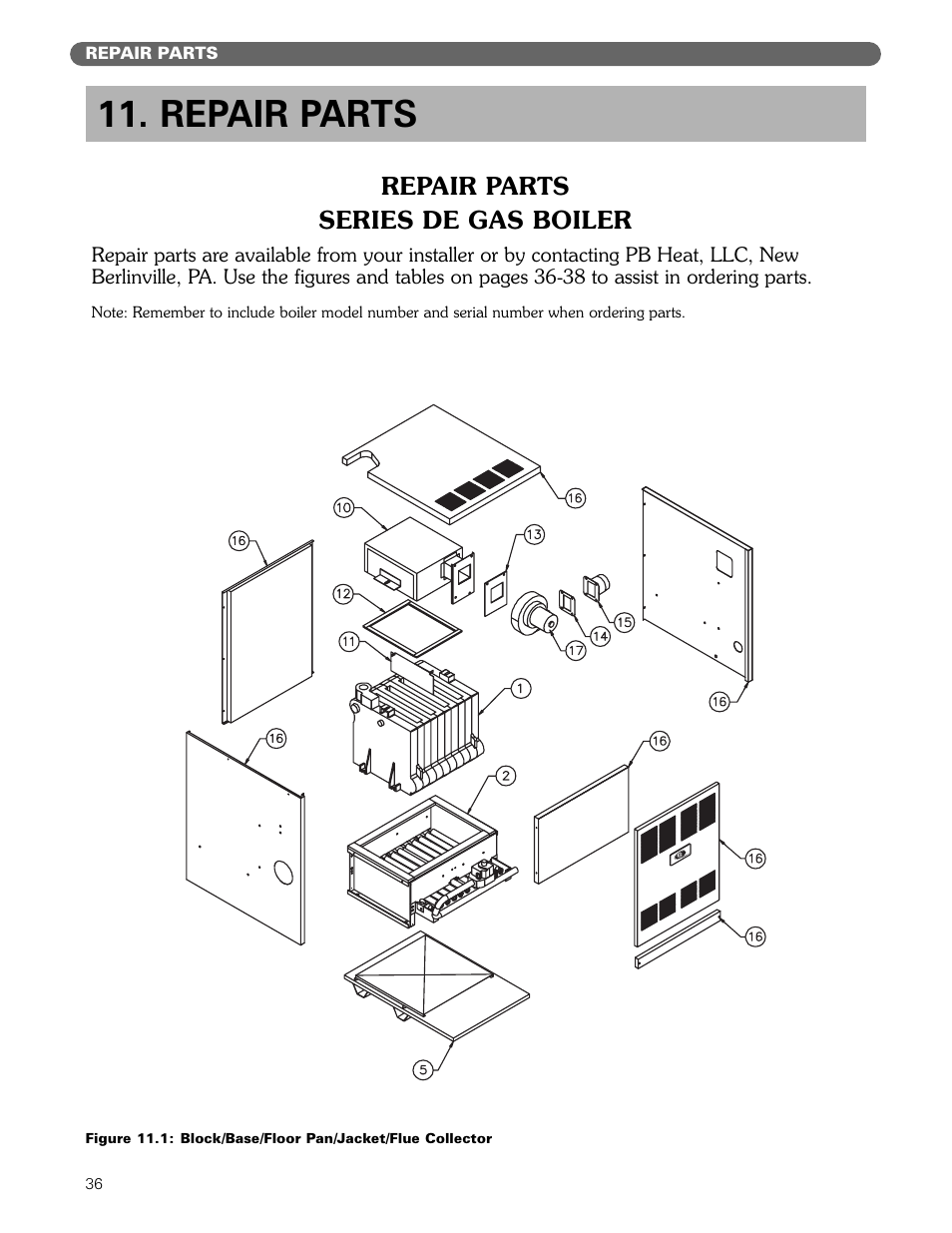 Repair parts | PB Heat DE User Manual | Page 38 / 43