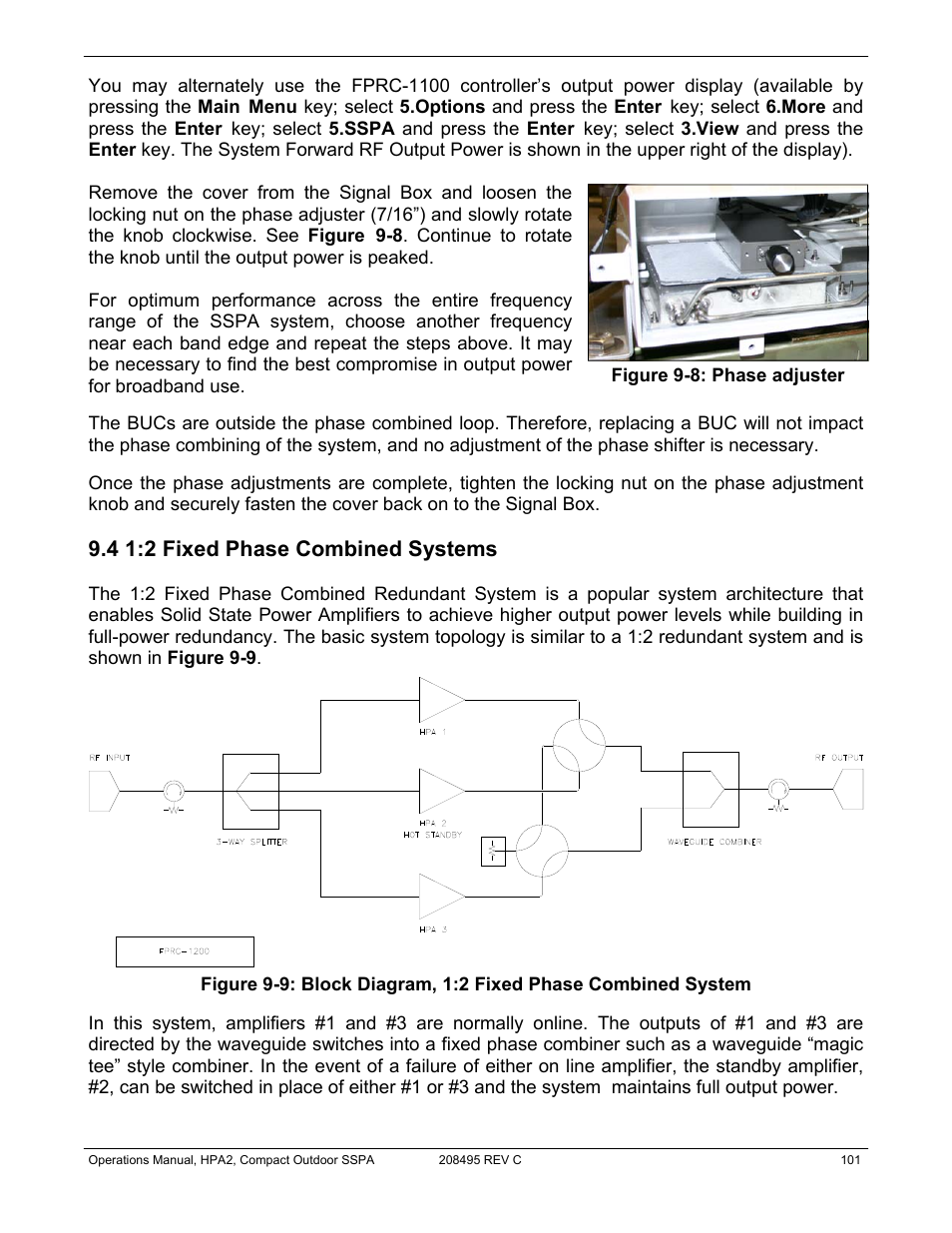 4 1:2 fixed phase combined systems | Paradise 205486 REV F User Manual | Page 101 / 142