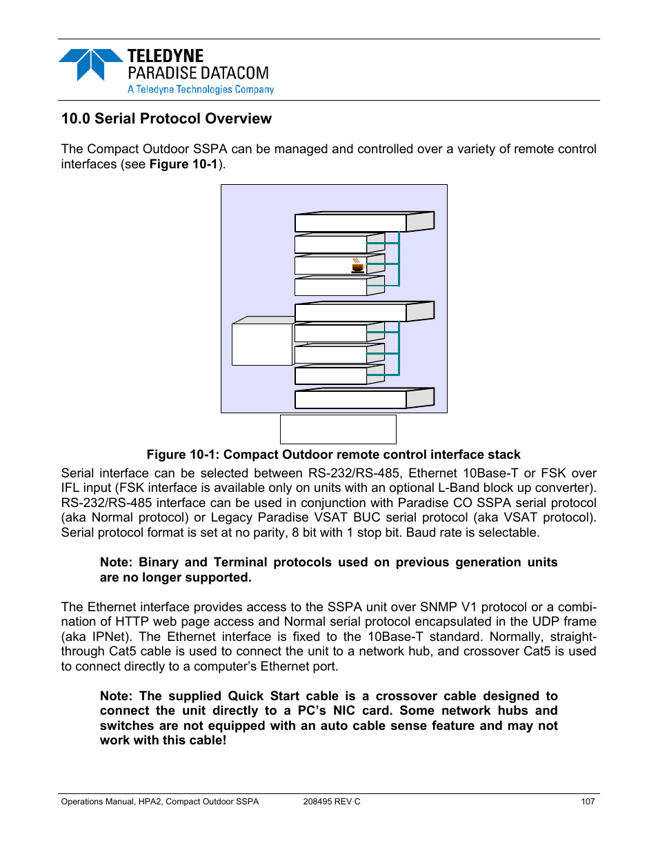 0 serial protocol overview | Paradise 205486 REV F User Manual | Page 107 / 142