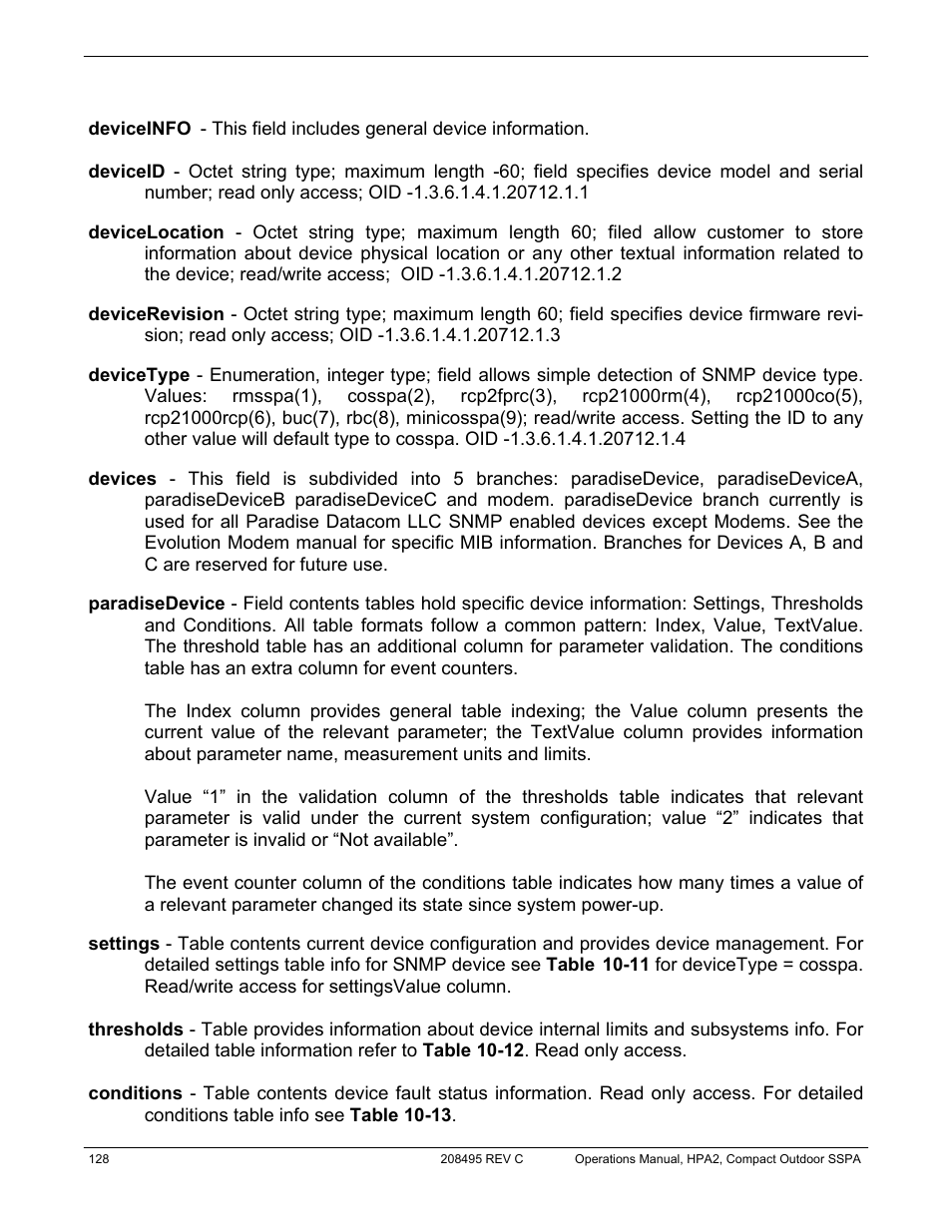 Paradise 205486 REV F User Manual | Page 128 / 142