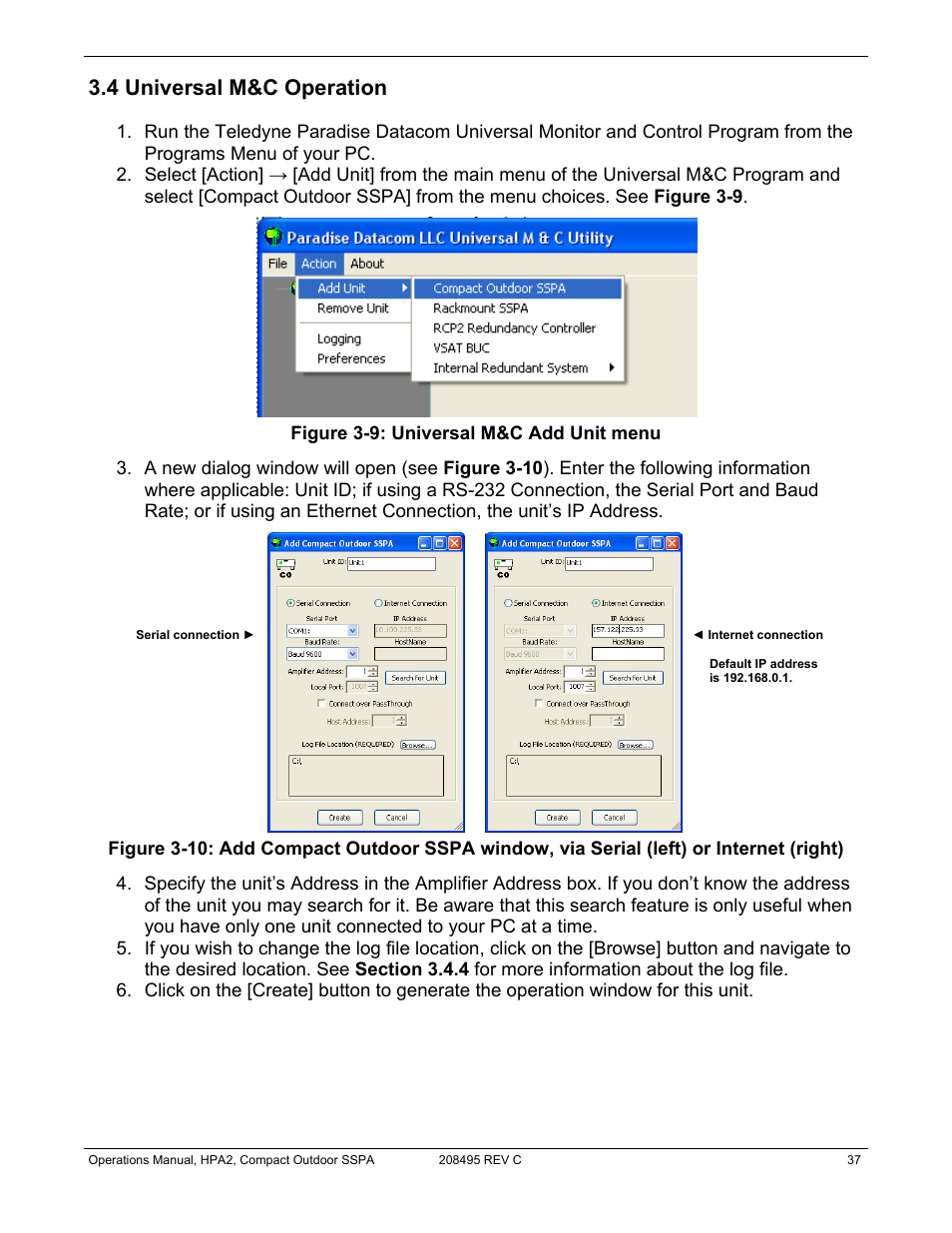 4 universal m&c operation | Paradise 205486 REV F User Manual | Page 37 / 142