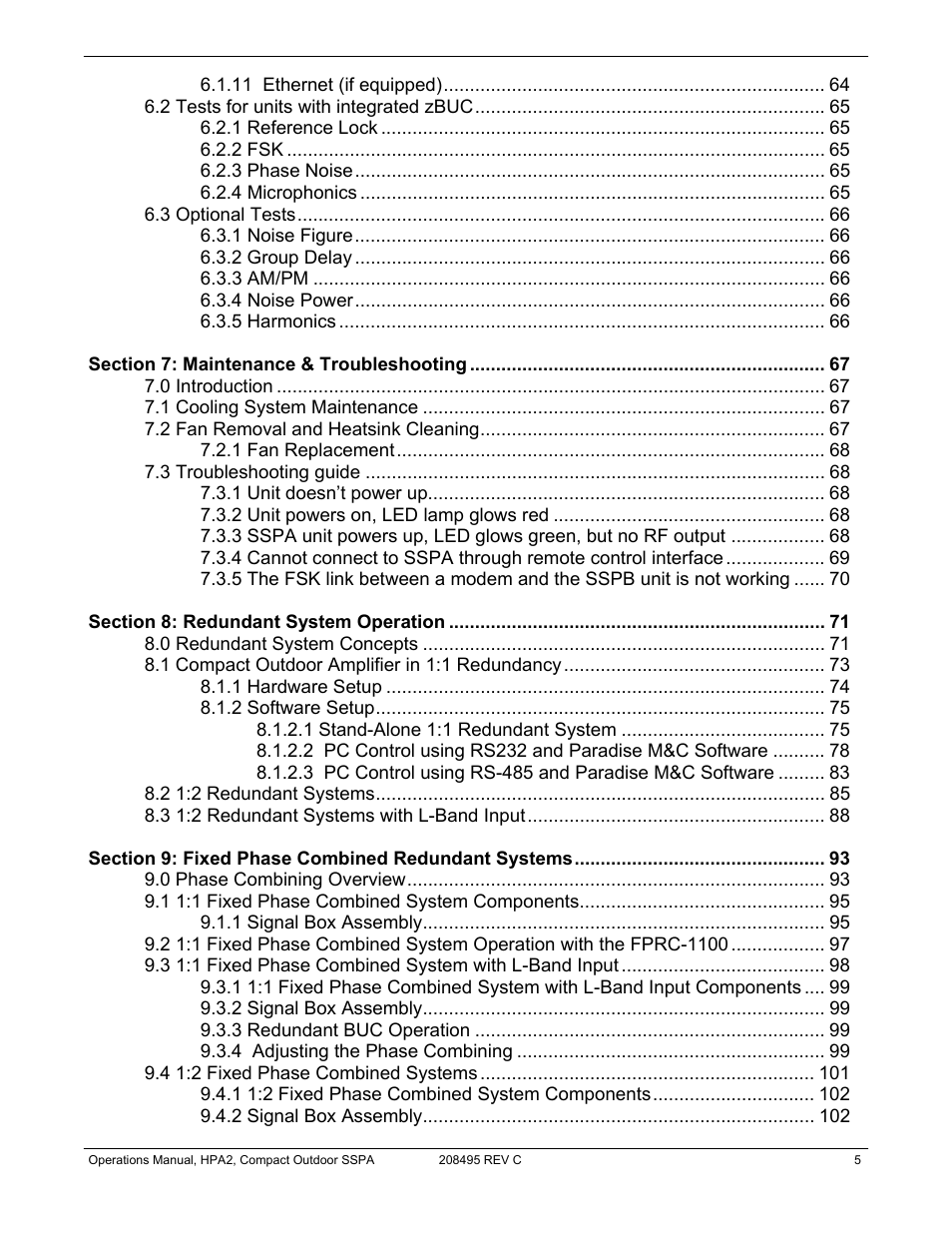 Paradise 205486 REV F User Manual | Page 5 / 142