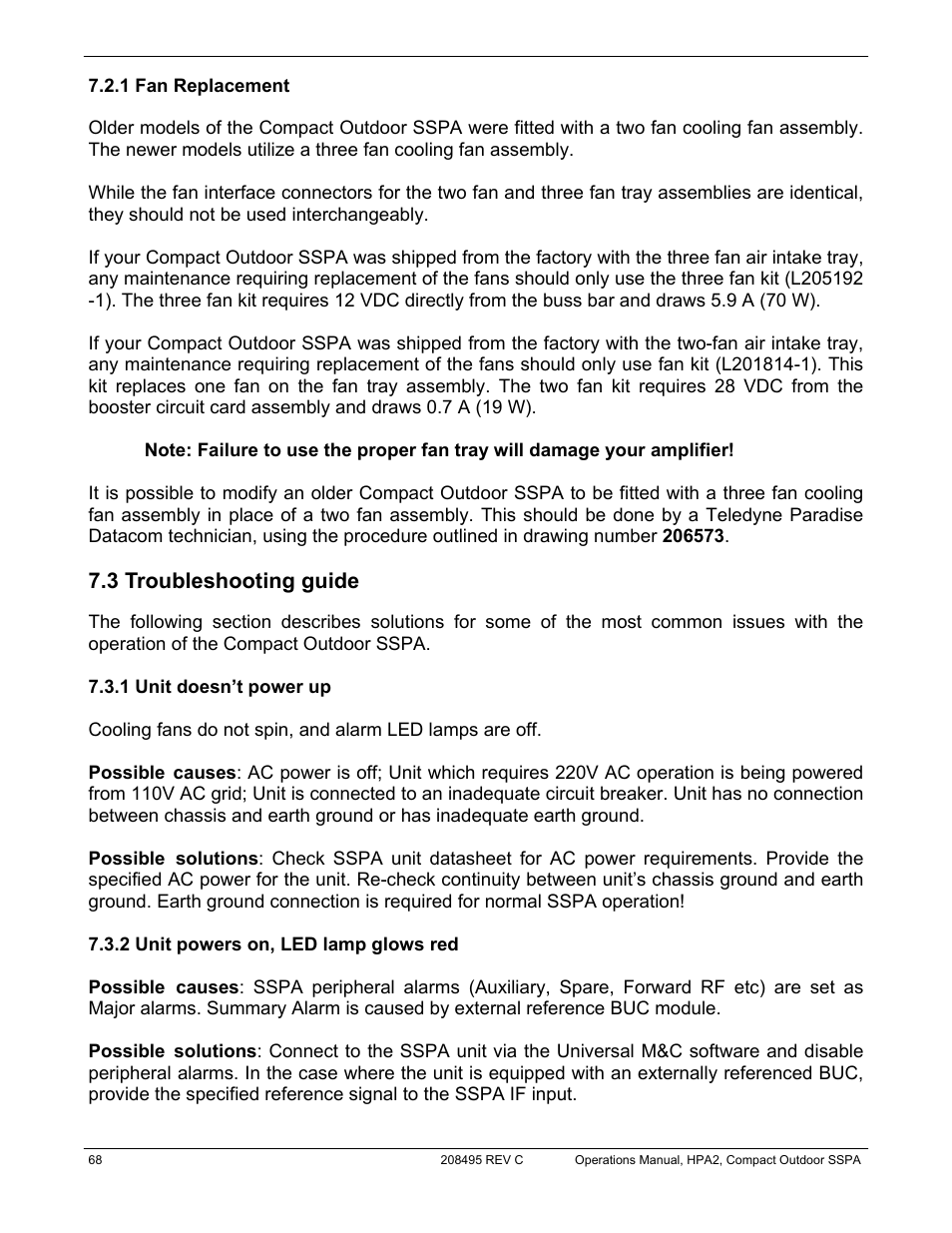 3 troubleshooting guide | Paradise 205486 REV F User Manual | Page 68 / 142