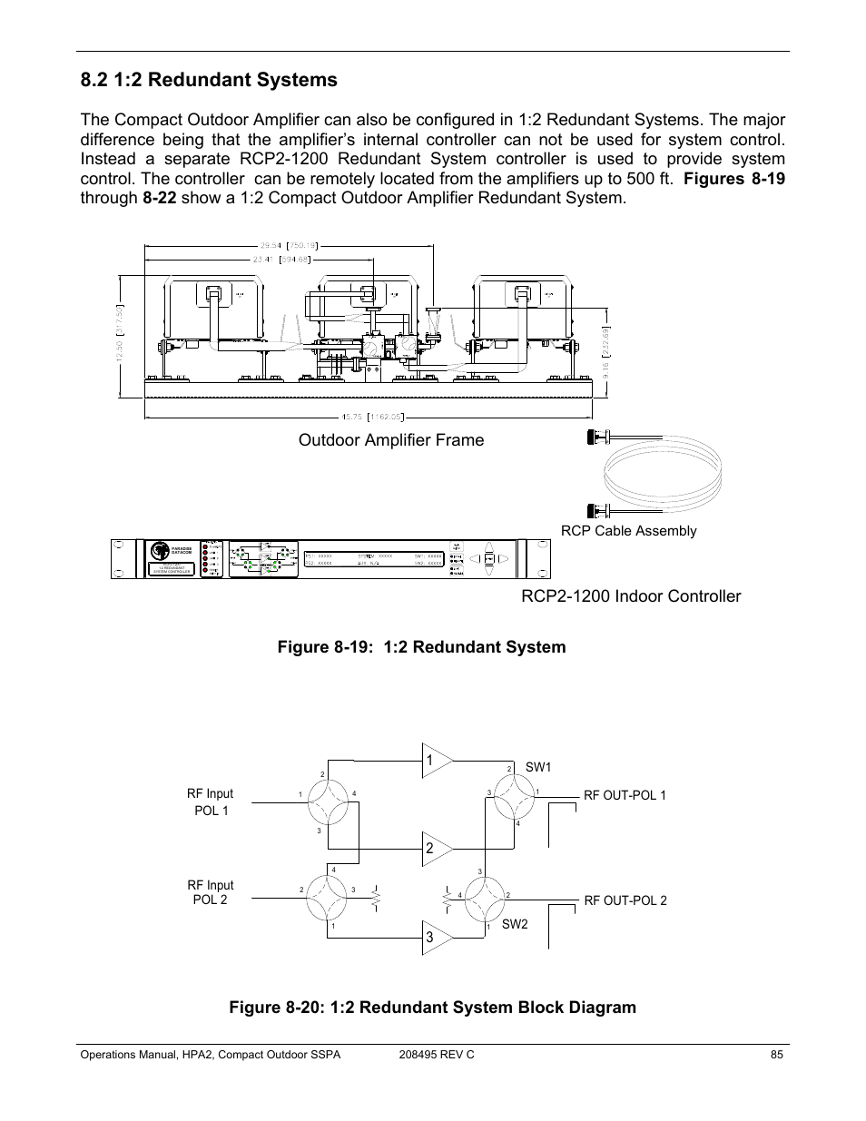 2 1:2 redundant systems, Rcp cable assembly | Paradise 205486 REV F User Manual | Page 85 / 142