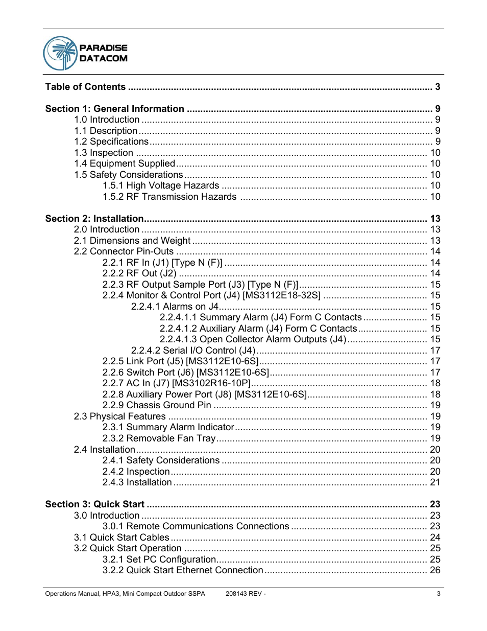 Paradise RA 5785 User Manual | Page 3 / 82