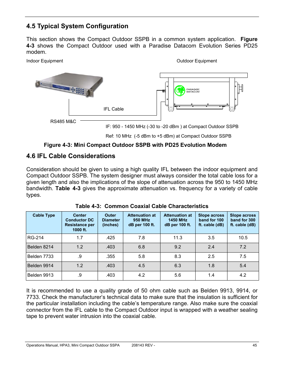 5 typical system configuration, 6 ifl cable considerations | Paradise RA 5785 User Manual | Page 45 / 82