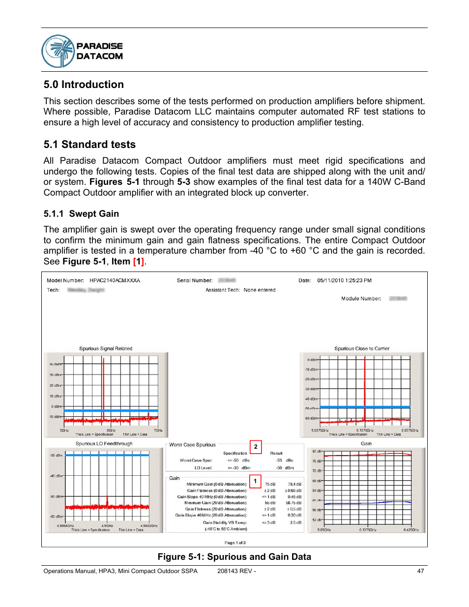 0 introduction, 1 standard tests | Paradise RA 5785 User Manual | Page 47 / 82