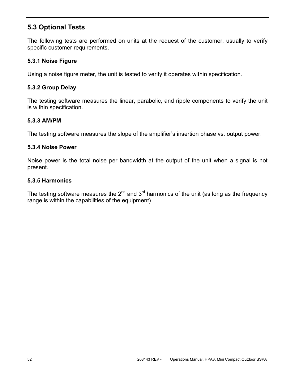 3 optional tests | Paradise RA 5785 User Manual | Page 52 / 82