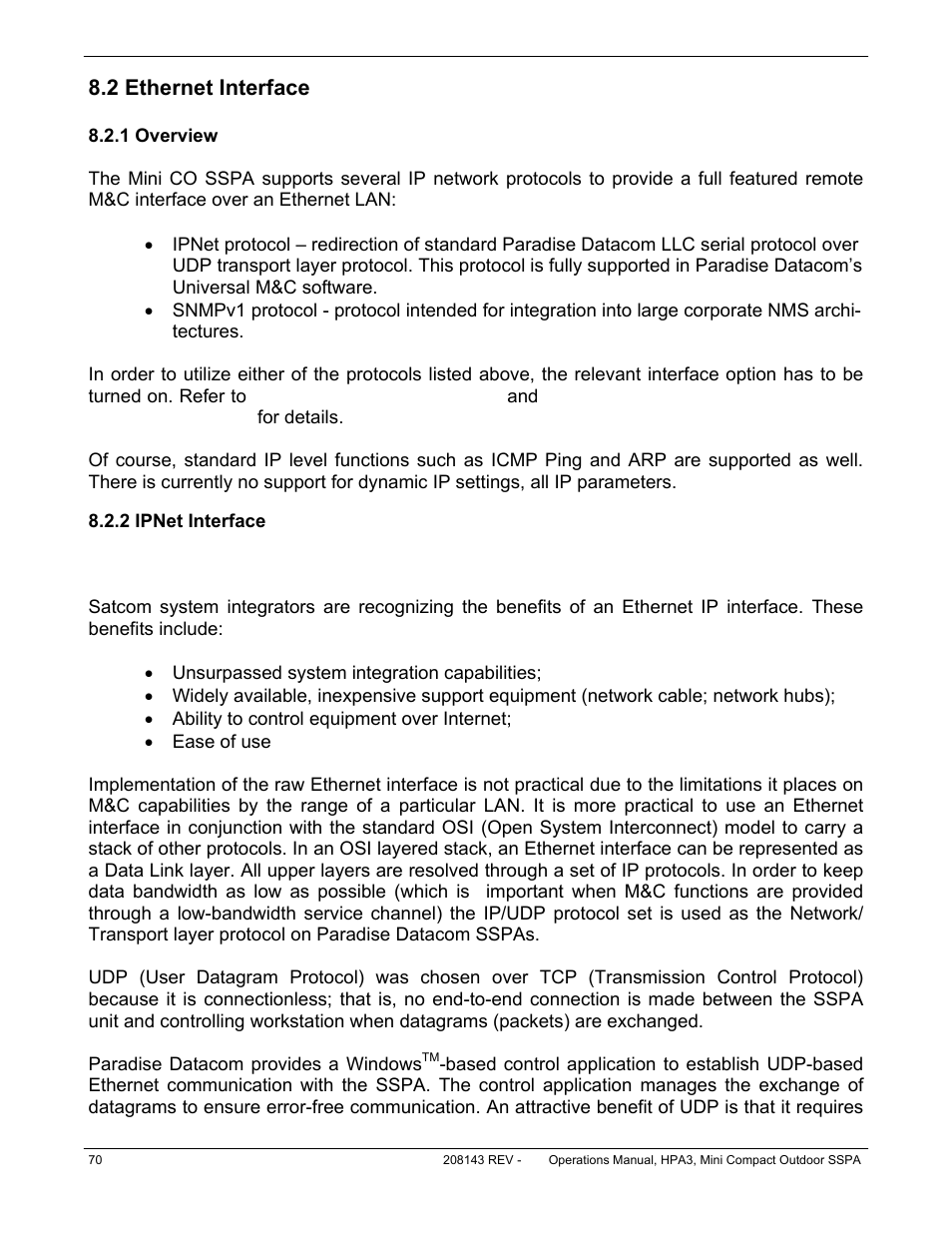 2 ethernet interface | Paradise RA 5785 User Manual | Page 70 / 82