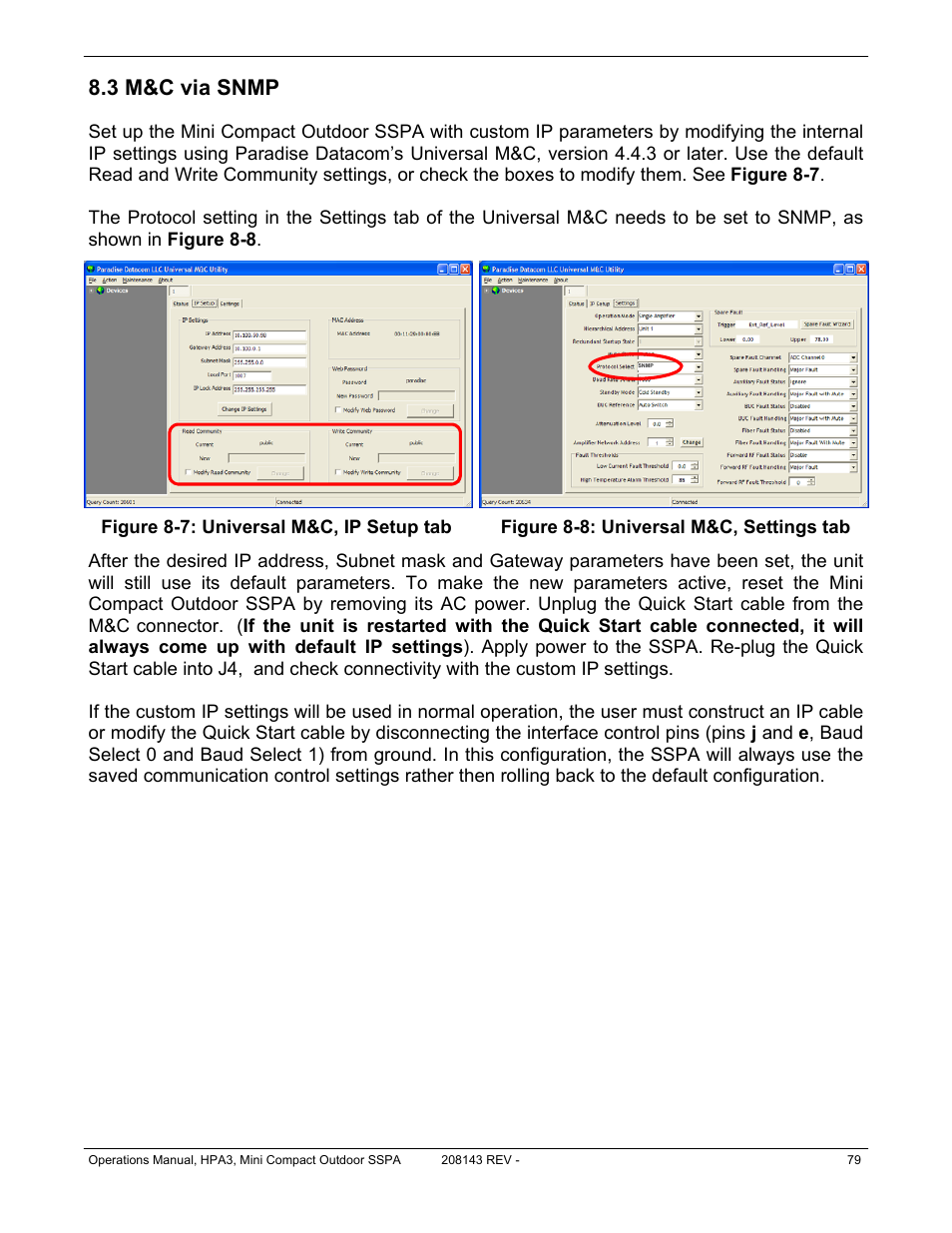 3 m&c via snmp | Paradise RA 5785 User Manual | Page 79 / 82