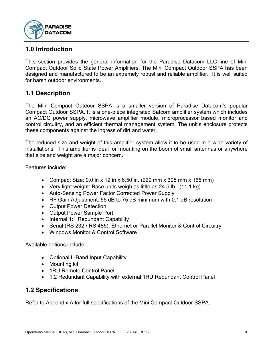 Paradise RA 5785 User Manual | Page 9 / 82