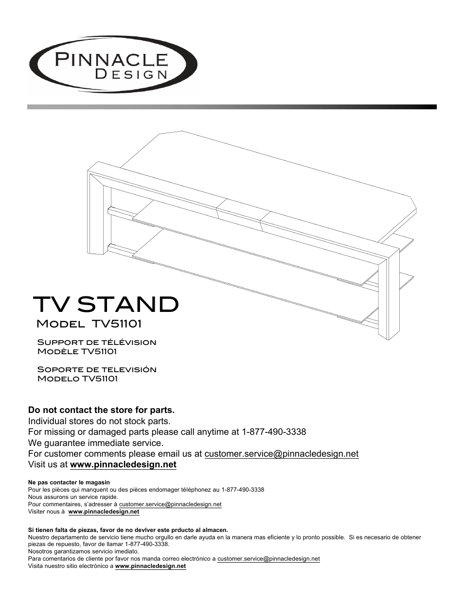 Pinnacle Design TV51101 User Manual | 11 pages