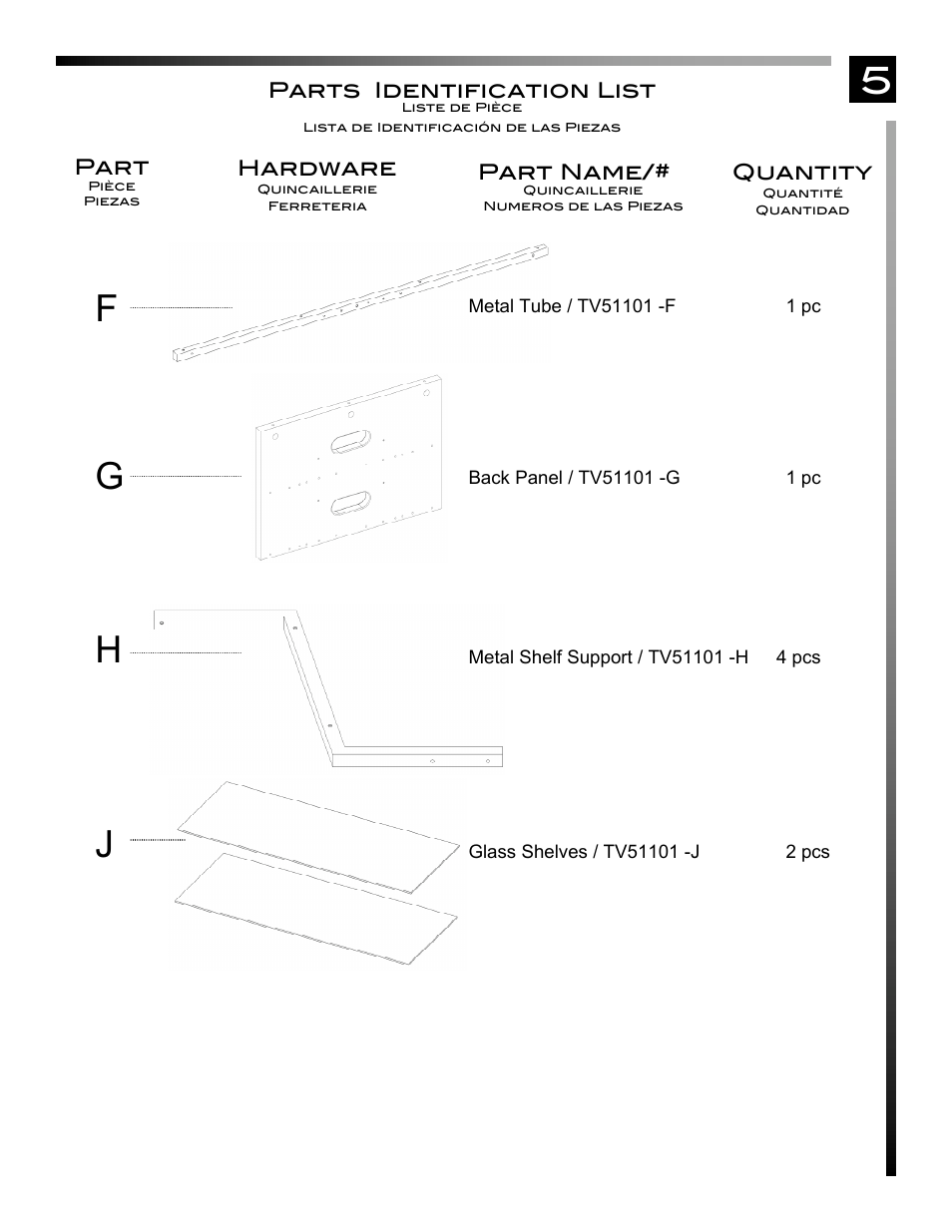 Gh j | Pinnacle Design TV51101 User Manual | Page 6 / 11