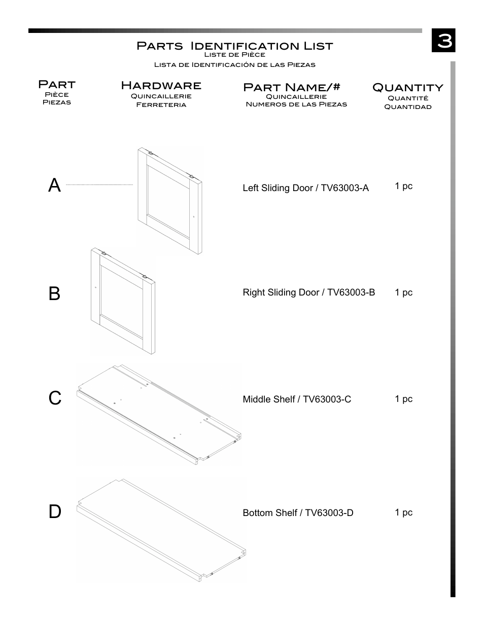 3a b c d | Pinnacle Design TV63003 User Manual | Page 4 / 17