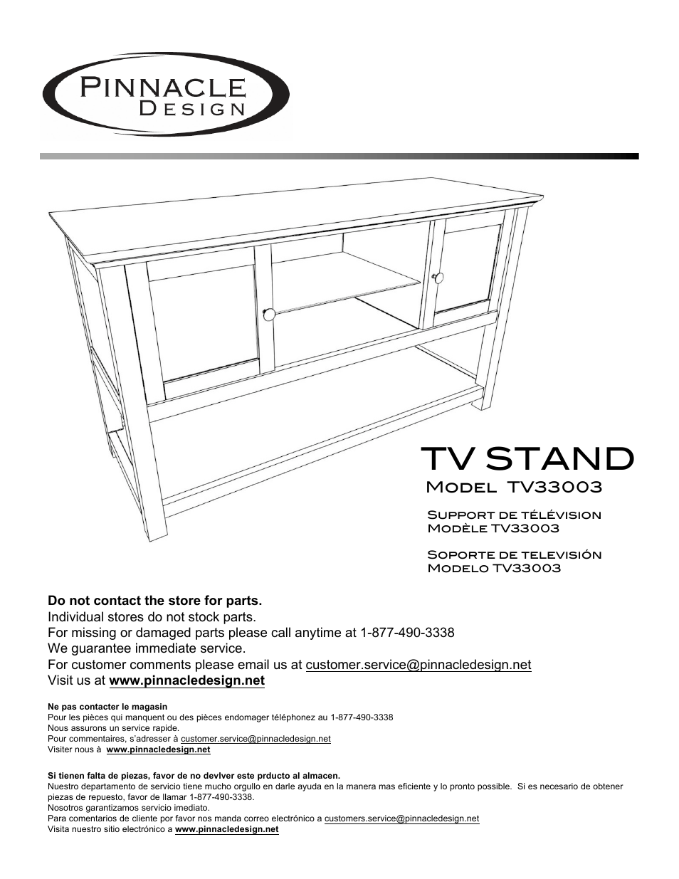 Pinnacle Design TV33003 User Manual | 17 pages