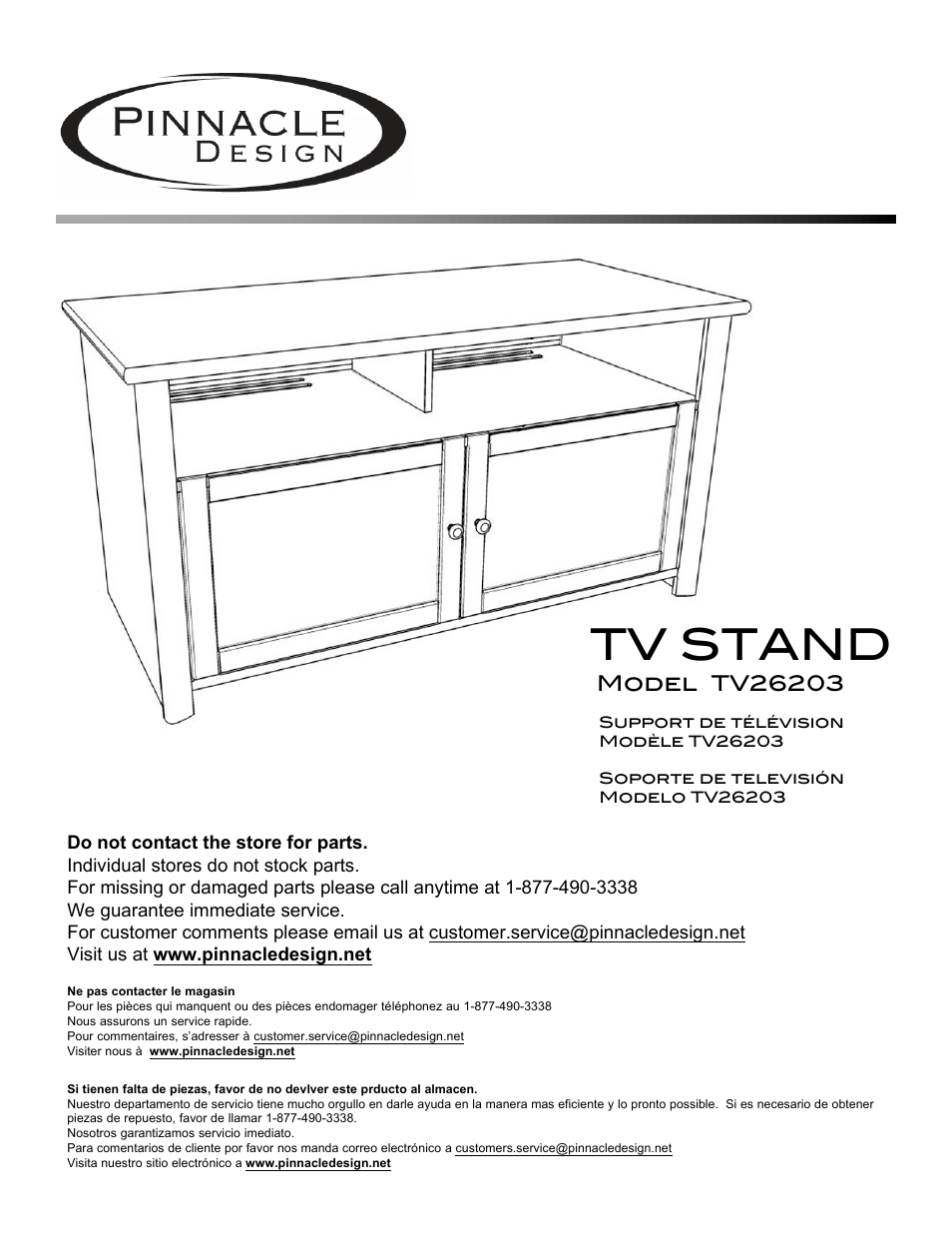 Pinnacle Design TV26203 User Manual | 13 pages