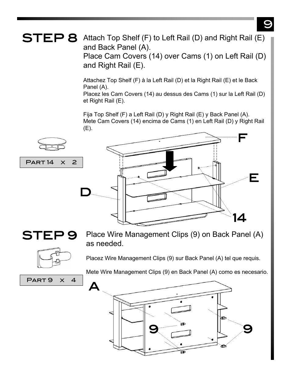 Step 8, Step 9 | Pinnacle Design TR4676FL User Manual | Page 10 / 11