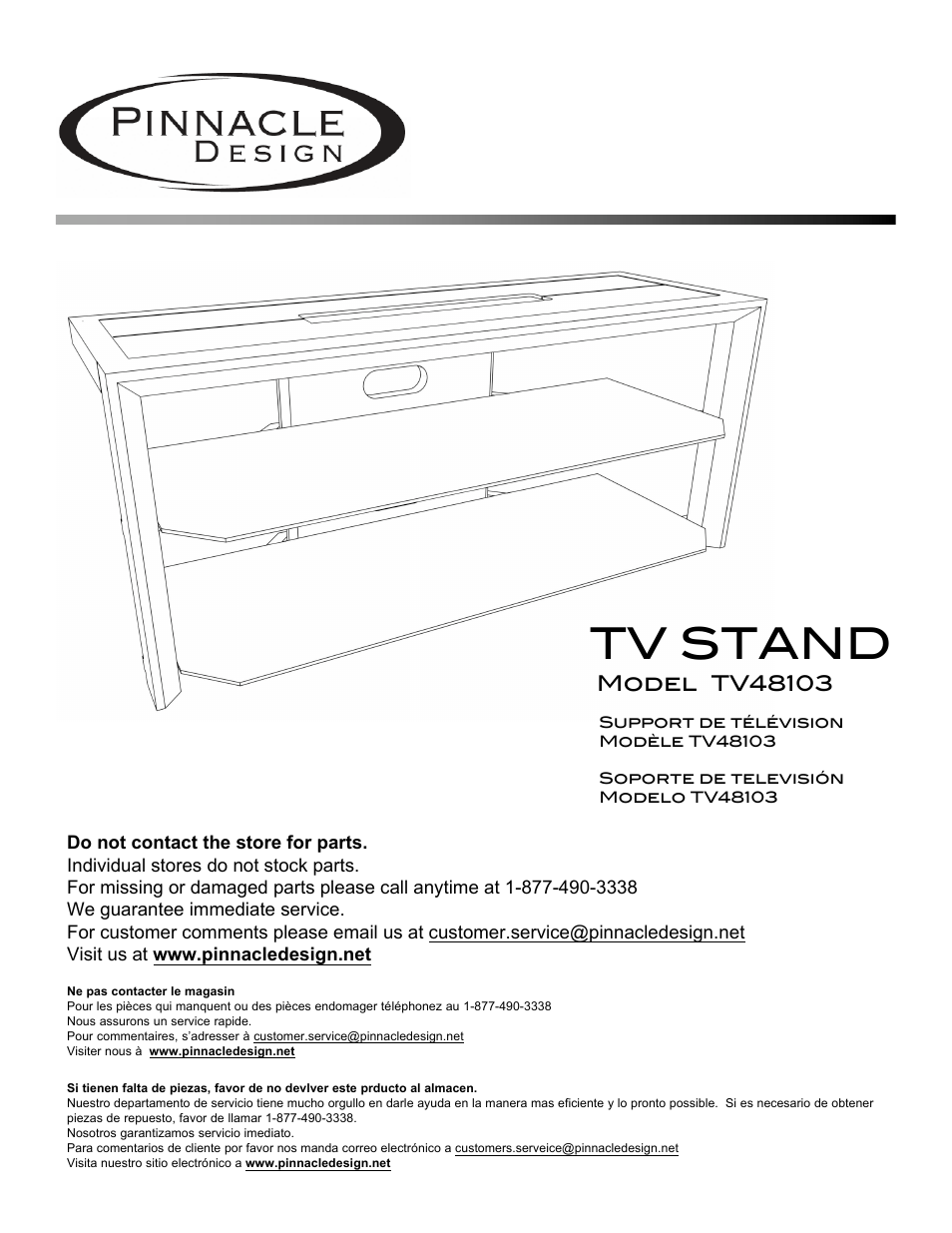 Pinnacle Design TV48103 User Manual | 14 pages