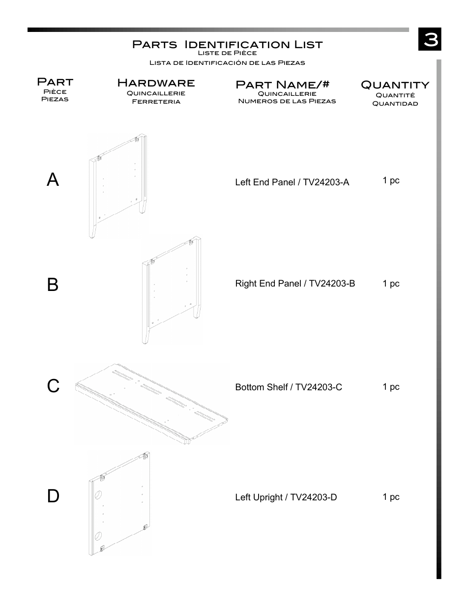 3a b c d | Pinnacle Design TV24203 User Manual | Page 4 / 17