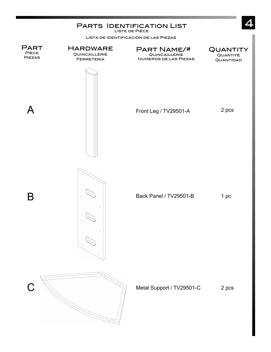 4a b c | Pinnacle Design TV29501 User Manual | Page 5 / 17