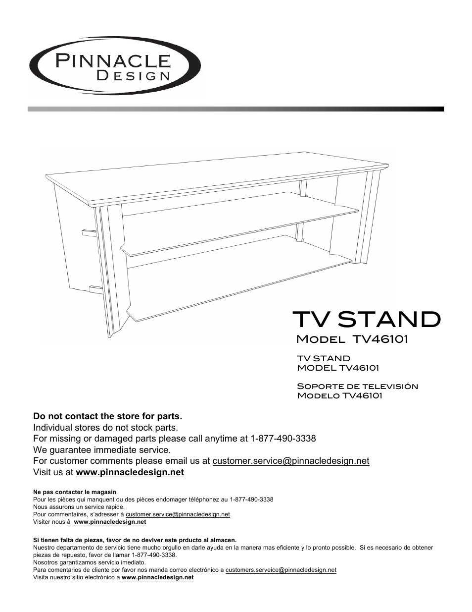 Pinnacle Design TV46101 User Manual | 9 pages