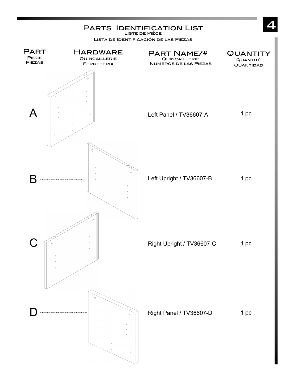 4a b c d | Pinnacle Design TV36607 User Manual | Page 5 / 20