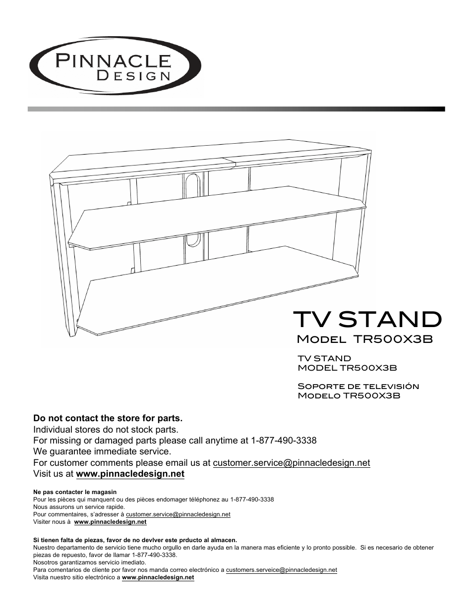 Pinnacle Design TR500X3B User Manual | 12 pages