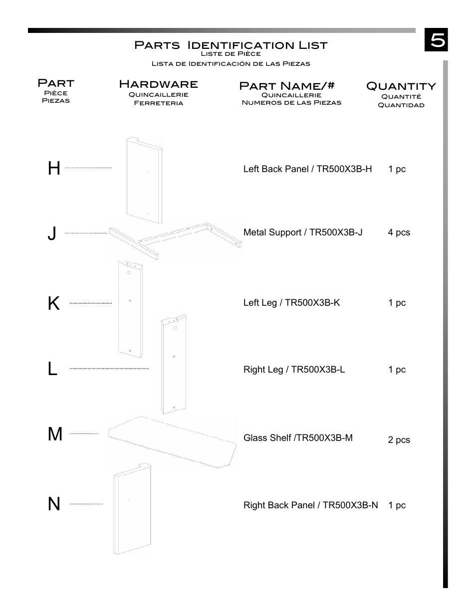 Lm n | Pinnacle Design TR500X3B User Manual | Page 6 / 12