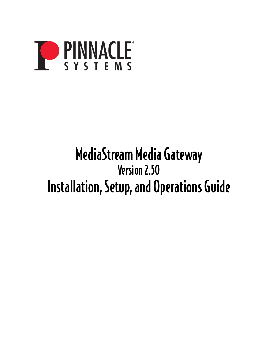 Pinnacle Design Pinnacle Systems Media Stream Media Gateway 37T100105 User Manual | 80 pages