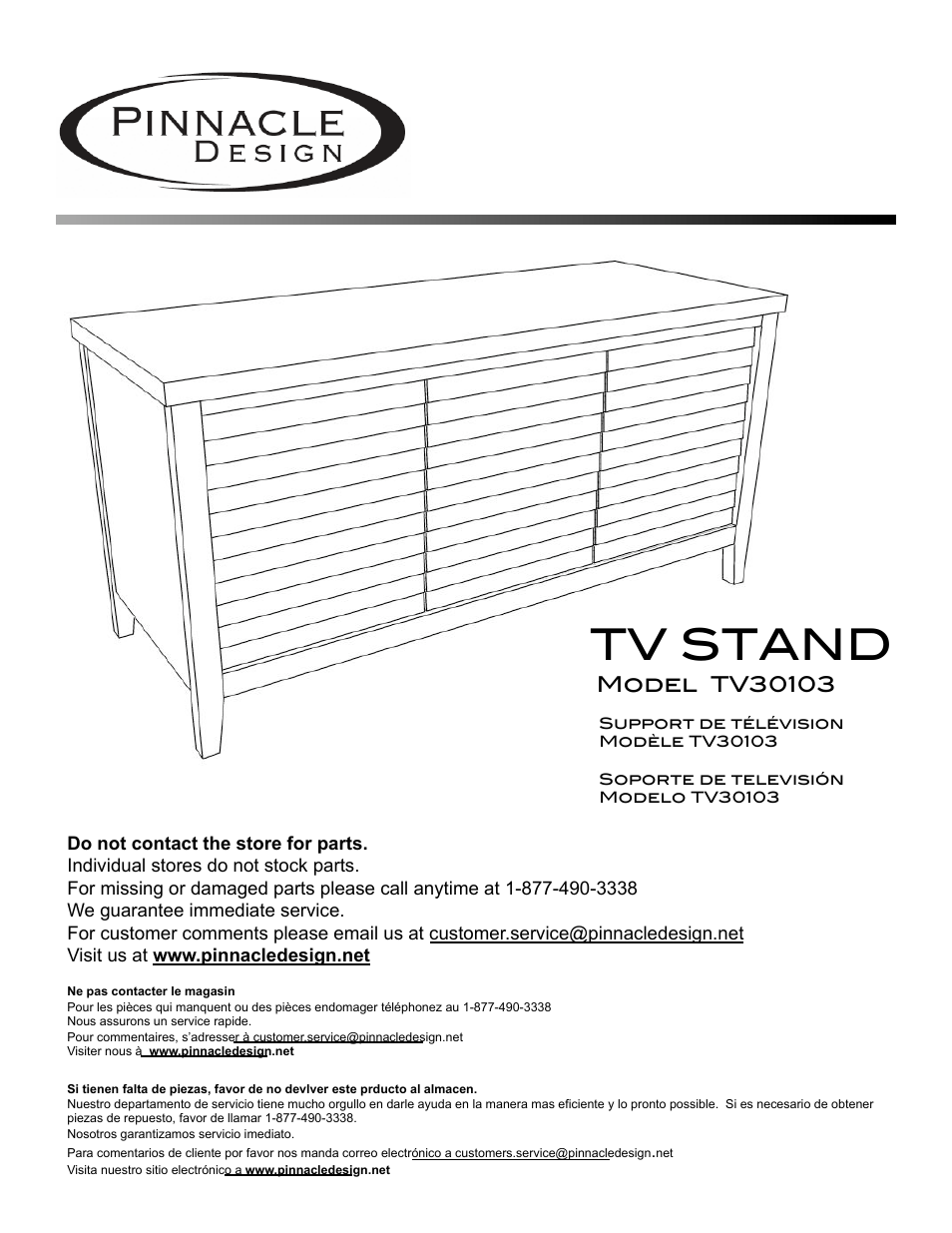 Pinnacle Design TV30103 User Manual | 18 pages