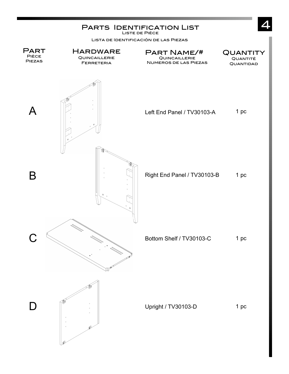 4a b c d | Pinnacle Design TV30103 User Manual | Page 5 / 18