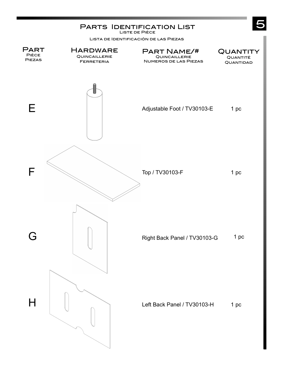 5g h | Pinnacle Design TV30103 User Manual | Page 6 / 18