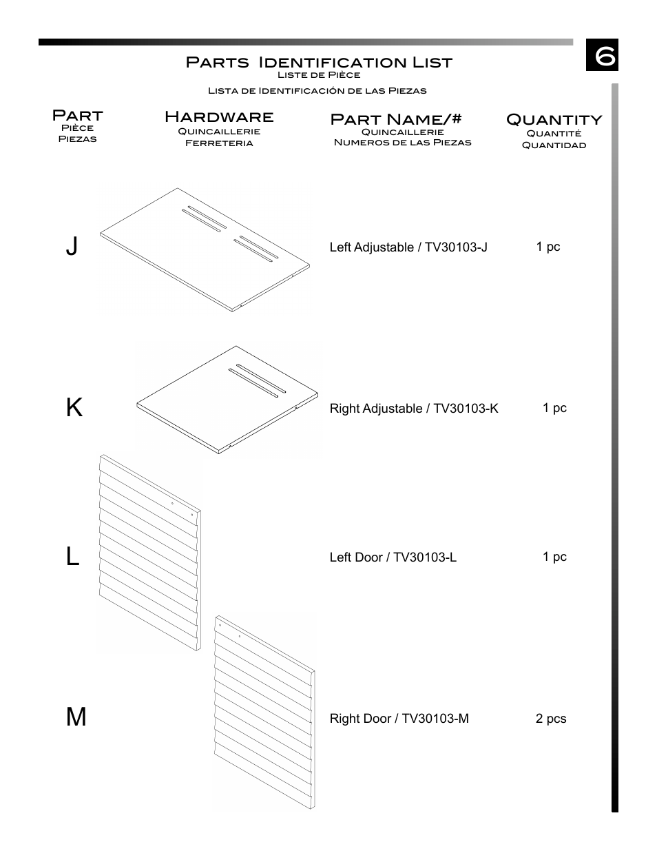 6j k m | Pinnacle Design TV30103 User Manual | Page 7 / 18