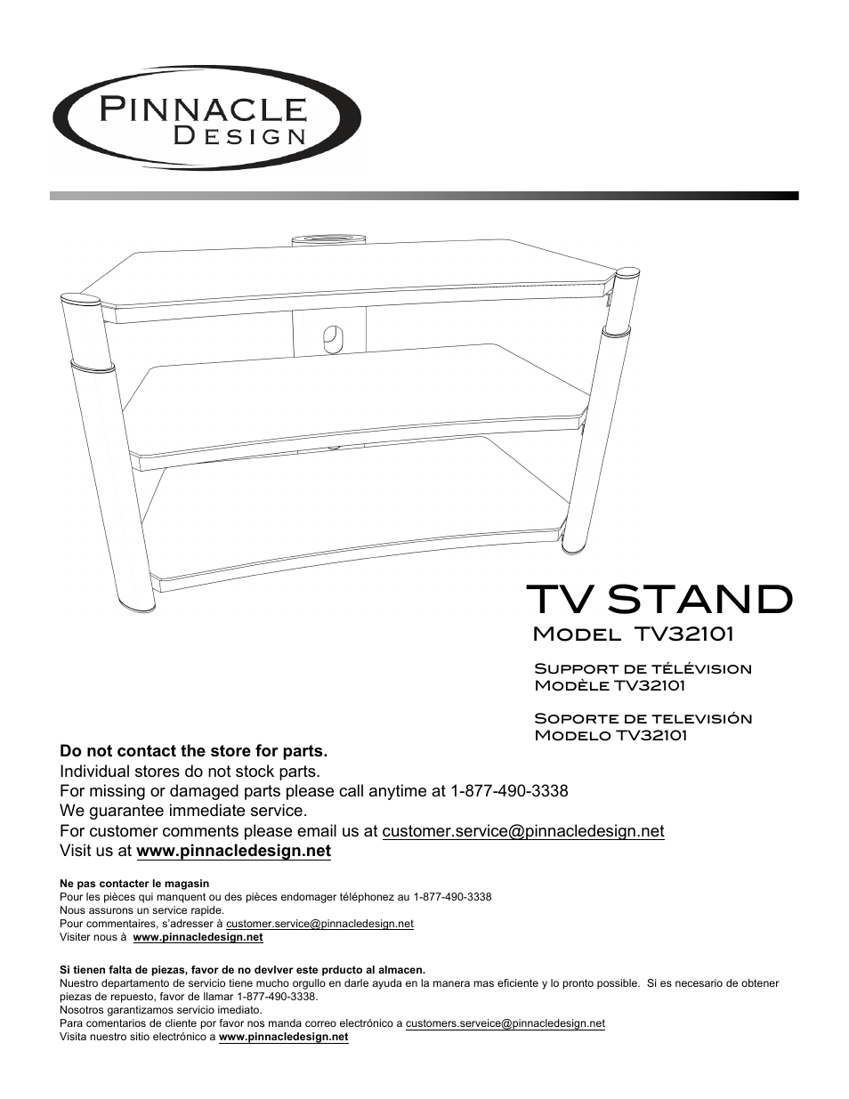 Pinnacle Design TV32101 User Manual | 9 pages