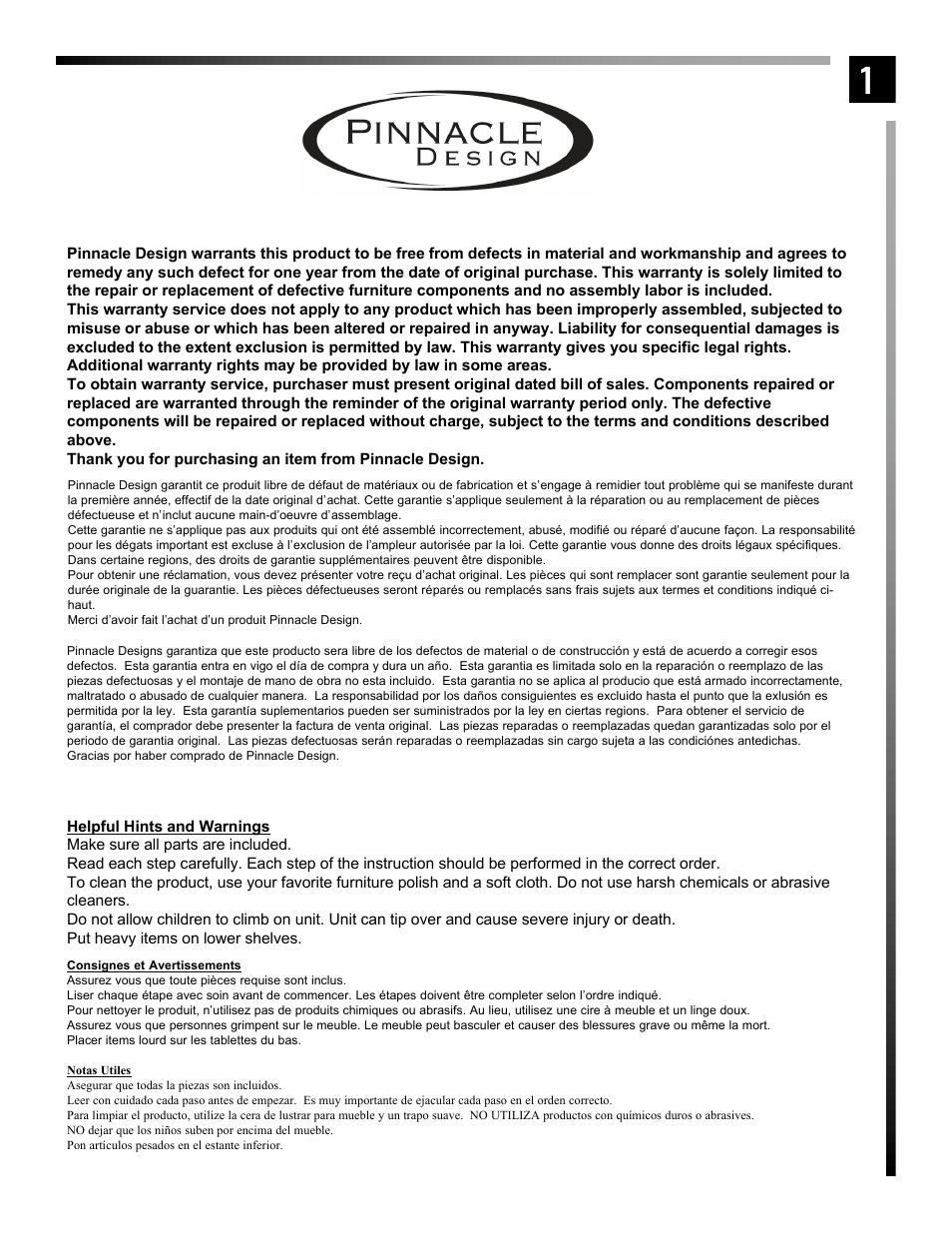 Pinnacle Design TV38101 User Manual | Page 2 / 20