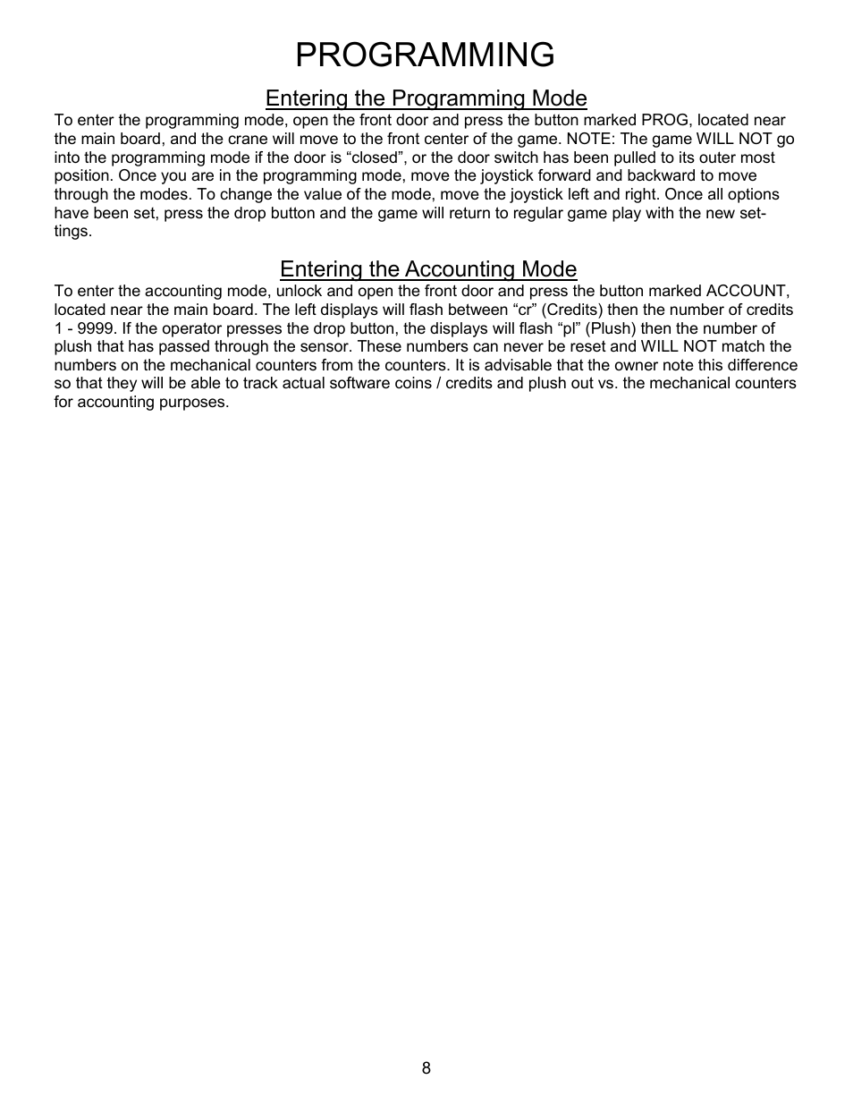 Programming | Pinnacle Speakers Crane WH6-120-6 User Manual | Page 8 / 40