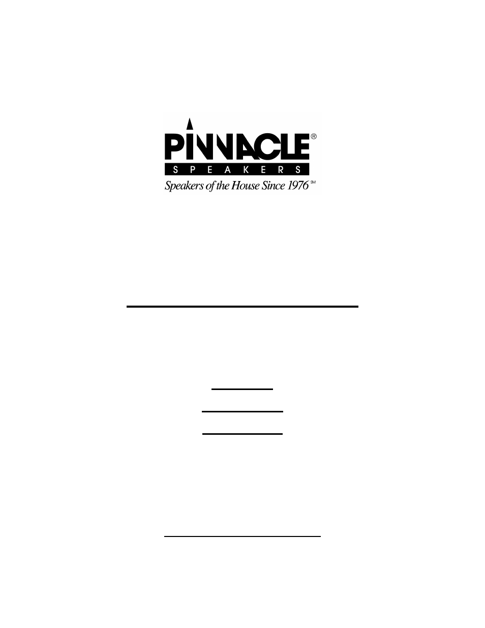 Pinnacle Speakers Rhino-Ten User Manual | 12 pages