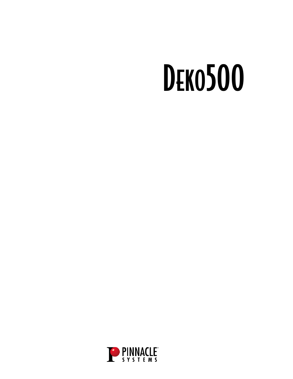 Pinnacle Speakers DEKO500 User Manual | 199 pages