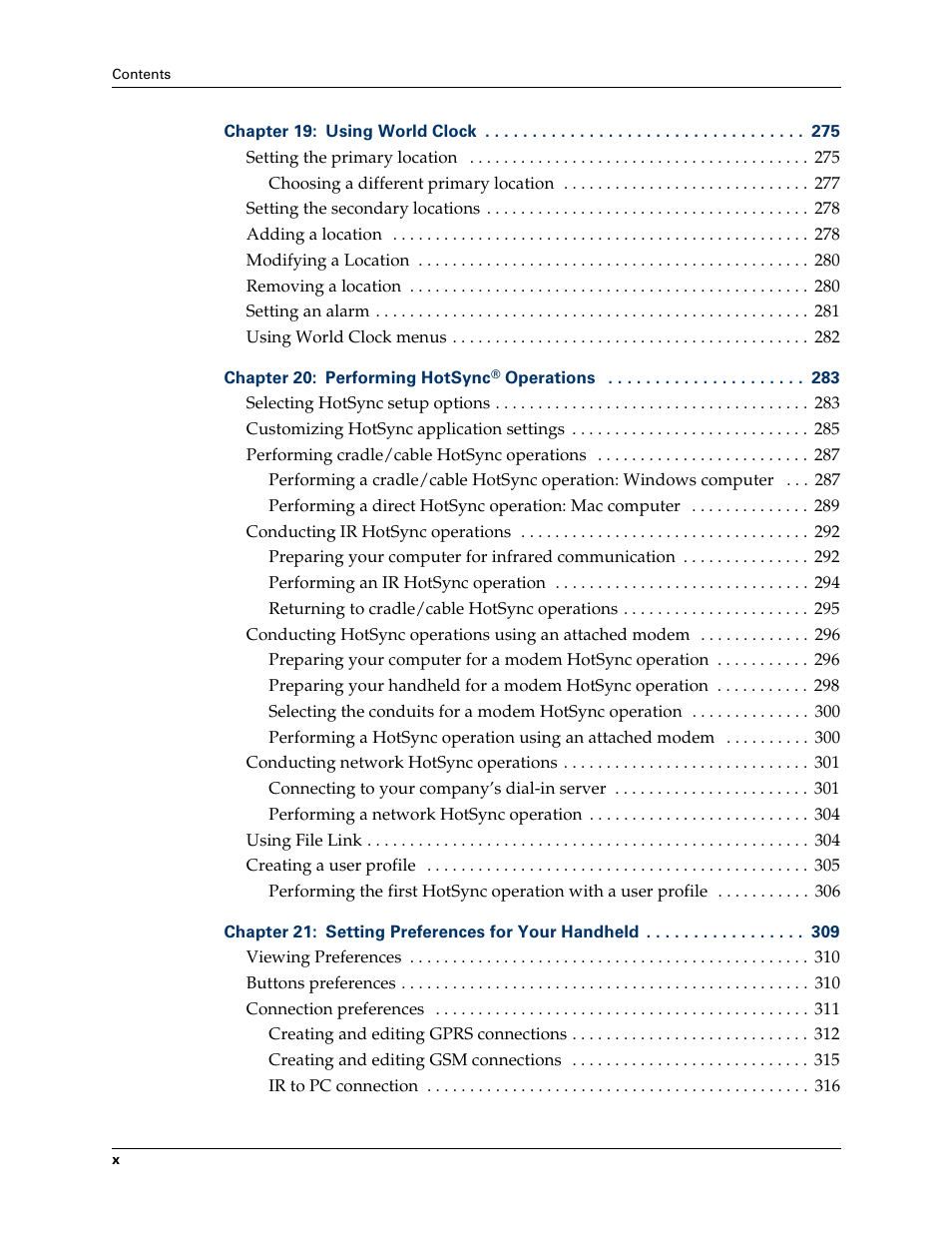 Palm Tungsten W User Manual | Page 10 / 428