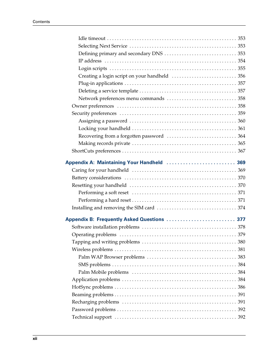 Palm Tungsten W User Manual | Page 12 / 428