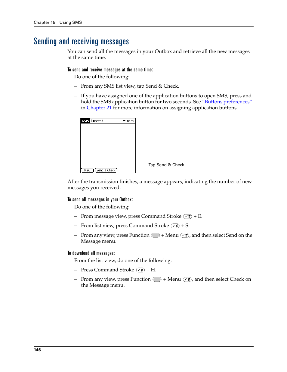 Sending and receiving messages | Palm Tungsten W User Manual | Page 160 / 428