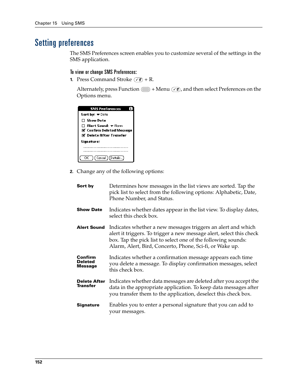 Setting preferences | Palm Tungsten W User Manual | Page 166 / 428