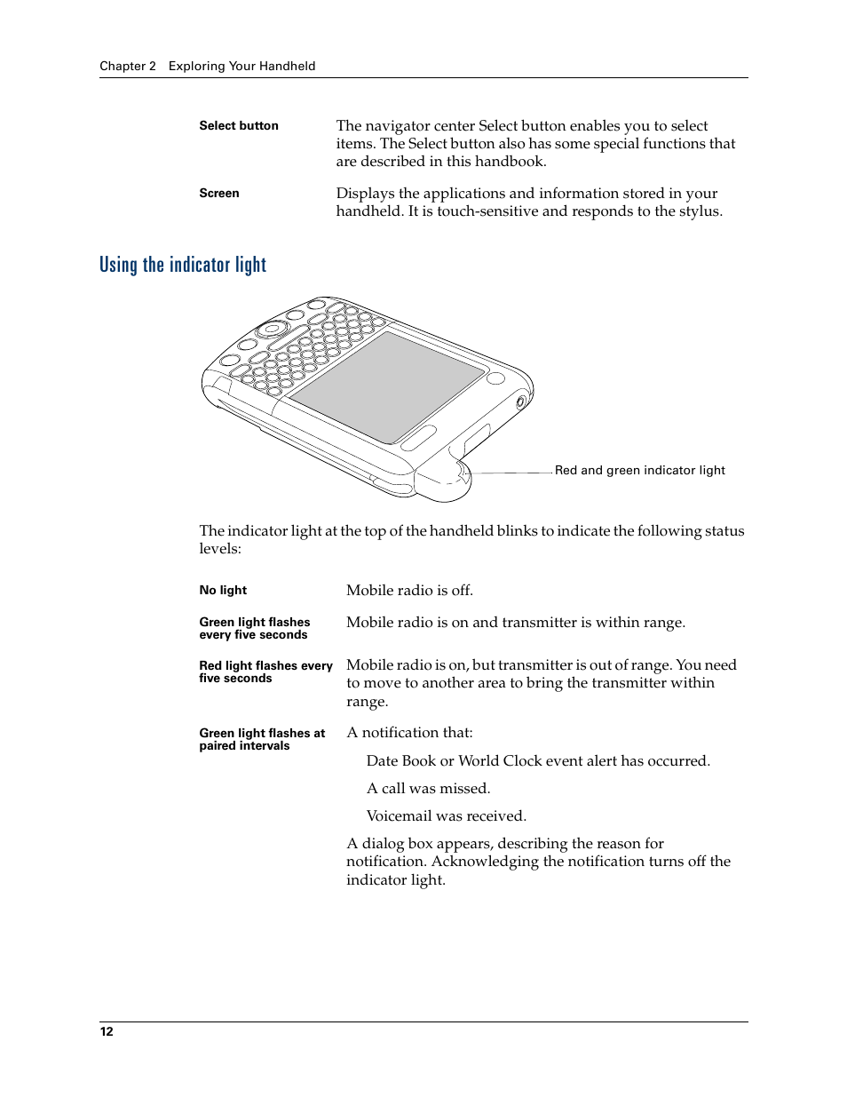 Using the indicator light | Palm Tungsten W User Manual | Page 26 / 428