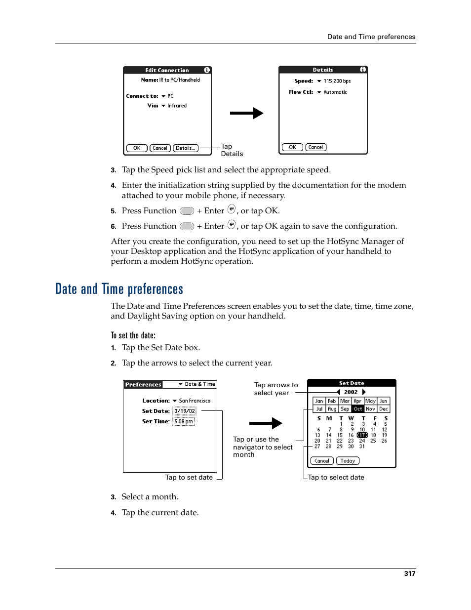 Date and time preferences, K. see, Chapter 21 | Palm Tungsten W User Manual | Page 331 / 428