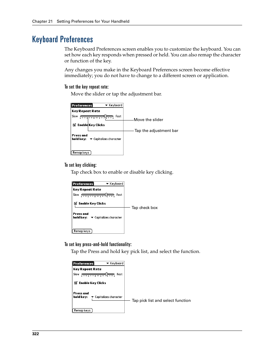 Keyboard preferences, Chapter 21, Al. see | Palm Tungsten W User Manual | Page 336 / 428