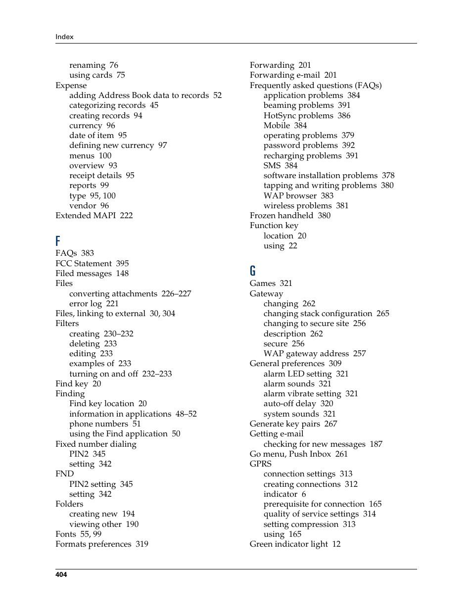 Palm Tungsten W User Manual | Page 418 / 428