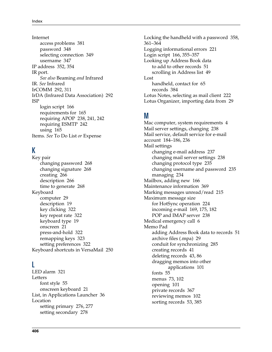 Palm Tungsten W User Manual | Page 420 / 428